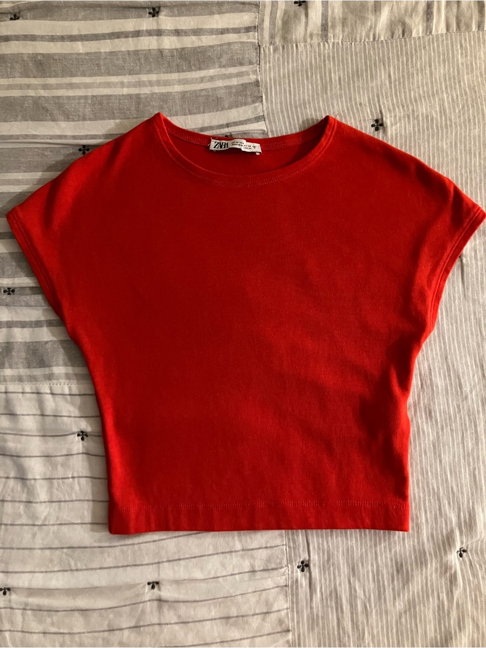 Zara Red Crewneck Tee